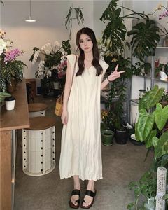 Feestjurken! Korea is een losse solide kleurvouw vrouwelijk temperament gecontracteerde mouwloze jurk