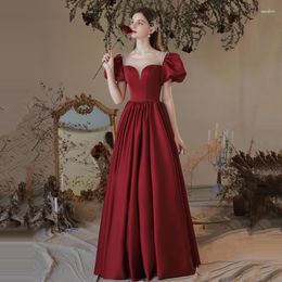 Feestjurken Lamya 2023 Elegante Puff Sleeve Avond Fashinable Sweetheart Prom -jurk Satin Plus Size Robe de Soire