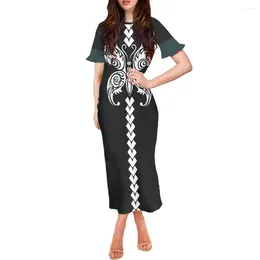 Vestidos de fiesta Último diseño Ropa de mujer Vestido de noche maxi de manga corta para mujer Paquete con estilo tribal Falda de cadera