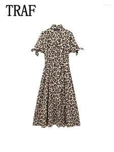 Robes de fête à imprimé léopard Longue robe femme pour femmes plage d'été femelle des femmes de vacances de la mode
