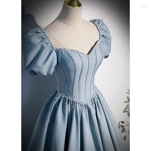 Robes de fête Bleu clair Sweet Long Longueur Lady Girl Femmes Princesse Ball Ball Prom Protor Performance Robe Robe Ship gratuit