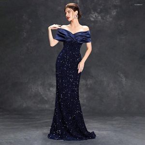 Robes de fête légères luxe violet paillettes robe de soirée