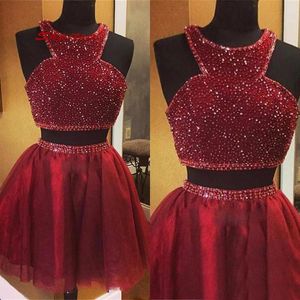 Feestjurken Little Short Homecoming Plus Size Two 2 -delige 8e klas Prom Junior High Cute Cocktail Formal Dressingy