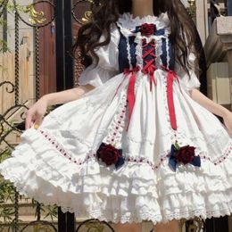 Party Dresses Lolita Summer Short Sleeve Long Dress OP Princess Daily Sweet And Lovely White Jackie Jsk Women Birthday