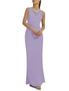 Robes de fête Longue robe de soirée pour femmes Sac de robe simple Joupe à queue d'entreprise