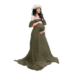 Robes de fête Longue maternité POGRAGE SCHES SHEURS DE GROSSED POUR PO Shoot enceinte en dentelle Maxi Robe