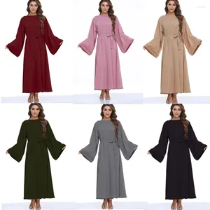 Robes de soirée à manches longues hiver automne robe islamique musulmane noire douce Maxi filles en gros avec poches latérales