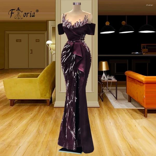 Vestidos de fiesta Lujoso Dubai Crystal Memaid Tarde Terciopelo con cuentas Árabe Mujer Boda Vestido de invitados Elegante Vestido formal Prom