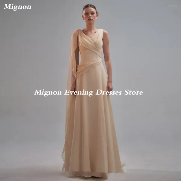 Robes de fête Mignon en mousseline A-Line chérie Populer Robffle Prom Robe au sol Robe de soirée élégante formelle pour femmes 2024