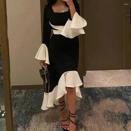 Feestjurken muloong vierkante halslijn -lengte vrouwen elegante en mooie luxe prom -jurk