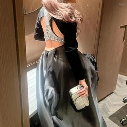 Feestjurken muloong vierkante halslijn sweep trein vrouwen elegante en mooie luxe prom -jurk