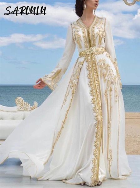 Robes de fête Robe de mariée en mousseline de soie musulmane