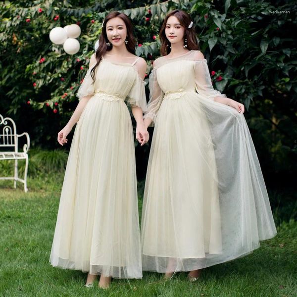 Robes de fête N2045 Longue robe grise Femme Spring Summer Automne Bride Invités Prom Graduation Evening Vestido Robe Sweet Memory