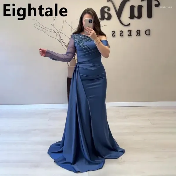 Robe de fête sur l'épaule One Sirène Sinon pour femmes 2024 Designer Satin Dubai Perm