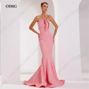 Robes de soirée OIMG robe de bal rose clair simple sans bretelles sans manches sirène dames soirée robes d'occasion spéciale robes de Fiesta