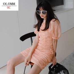 Robes de soirée OLOMM Top Qualité Robe Femme A1166 Bubble Plis Style japonais et coréen Lady Ball Robe Jupe