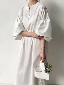 Robes de fête robe surdimensionnée pour femmes chic à la fermeture à glissière lanterne Robe Femme 2024 vestidos de mujer tempérament coréen mode été