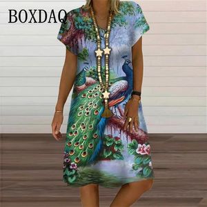 Robes de fête peignant paon 3d imprime robe