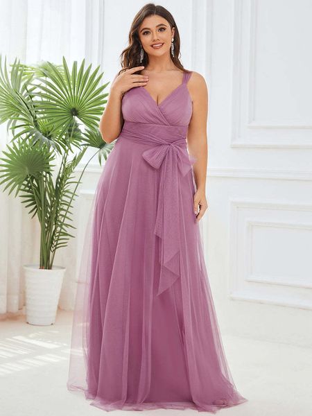 Vestidos de fiesta Tallas grandes Noche elegante Vestido largo sin mangas ALine Cintura alta Hasta el suelo 2023 Ever Pretty of Simple Prom Wome 230208