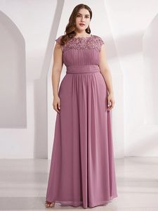 Robes de soirée grande taille soirée ONeck sans manches ALINE dentelle FloorLength robe 2023 jamais jolie d'orchidée élégante Prom Dres 230310