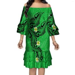 Feestjurken Polynesische print jurk met korte mouwen Hoge kwaliteit dames banket Hawaiiaanse stijl zomer 2024 Stijlvol elegant strand