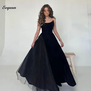 Feestjurken Saoedi-Arabië Prom Strapless A-Line Avond Jurk Mouwloze pailletten formele bruiloftsgast voor vrouwen