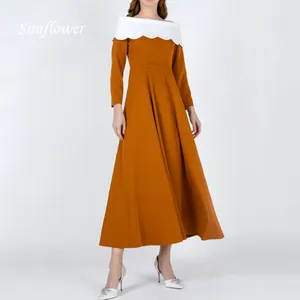 Robes de fête Sefuchsia orange sans bretelles A-Line 2024 Satin de haute qualité Satin à manches longues Robe de soirée à la cheville