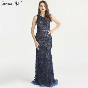 Feestjurken Serene Hill Arabisch blauw mouwloze mermaid Luxe avondjurken 2024 Lace kralen elegant voor vrouw bruiloft LA6358