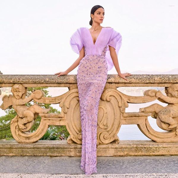 Vestidos de fiesta Serene Hill Luxury Lilac Long Prom para mujeres 2023 Elegantes vestidos formales árabes GLA71888