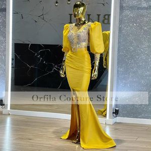 Robes de fête robes de soirée formelles sexy pour femmes perles de robe de bal africaine Crystal manches longues de mariage