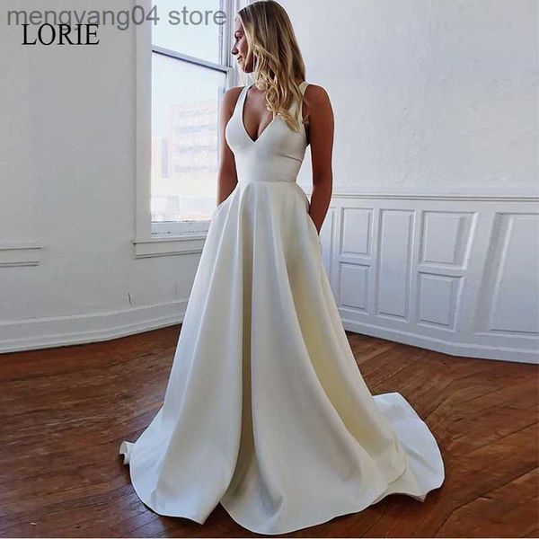 Robes De Soirée Robe De Mariée Simple Sexy Dos Ouvert Arc Bouton Couvert Élégant Plage Princesse Rêve Robes De Mariée Sur Mesure Plus La Taille T230502