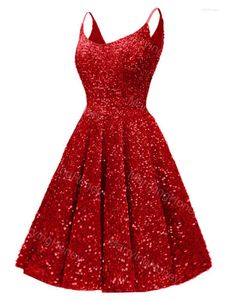 Robes de fête Spaghetti Strap Robe Homecoming pour adolescents Sparkly Prom une ligne courte cocktail formel MH887