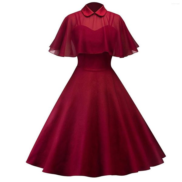 Robes de soirée printemps rétro Robe de bal Robe Vintage élégant à pois imprimé 50 s Rockabilly Pin Up grande taille femmes vêtements Robe