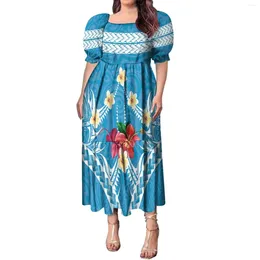 Robes de soirée Mode d'été Robe à manches bouffantes pour femmes Conception ethnique polynésienne hawaïenne Lâche Soutenez votre