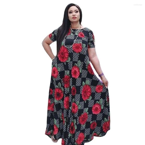 Vestidos de fiesta Verano Lunares Long Beach Casual Maxi Sundress 2024 Flor roja Vacaciones Mujeres Vestido de noche Boho