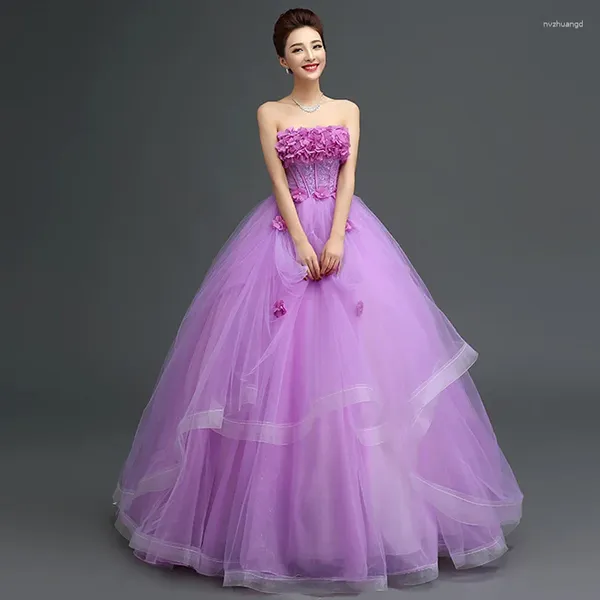 Robes de fête sueur légère violette dame fille femme princesse banquet promante performance danse robe robe robe