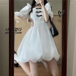Robes de fête Sweet Robe Summer 2024 Blanc Black Mini Elegant Holiday Young Young Simple Casual Female Femme