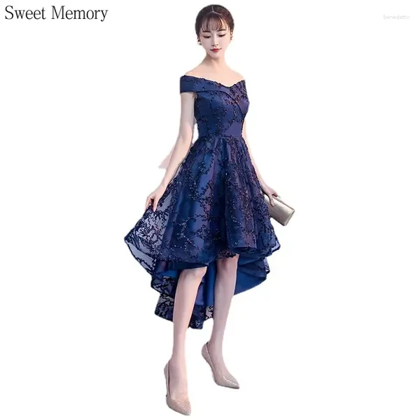 Robes de fête Sweet Memory High / Low Prom Sexy Boat Cou