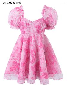 Robes de fête Sweet Princess rose rose fleur imprime