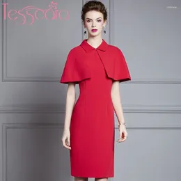 Robes de fête Tesscara Femme Designer de piste élégant robe crayon festa cocktail de haute qualité