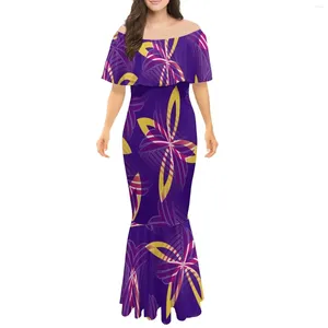 Feestjurken tribale zeemeermin luxe lage prijs samoan jurk uit schouder bodycon vrouwen