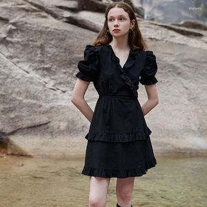Robes de fête Robe à col en V pour le design mince des femmes d'été avec une petite jupe noire à éblouissement y2k occasion formelle vestidos 2023 femmes