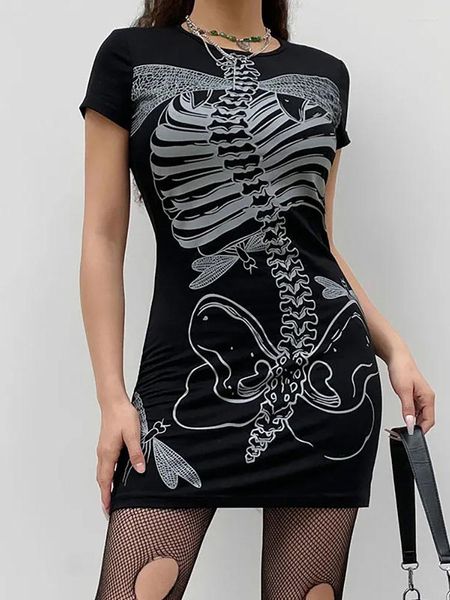 Vestidos de fiesta Vintage Abstract Dragonfly Skeleton Mujer Vestido Street Trend Primavera Verano 2023 Sexy Hip Hop Femenino