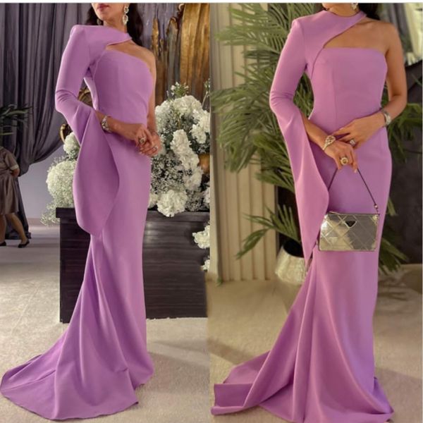 Robes de soirée Vintage longue crêpe sirène soirée avec manches gaine balayage train Robe de bal Robe de pour les femmes 230320