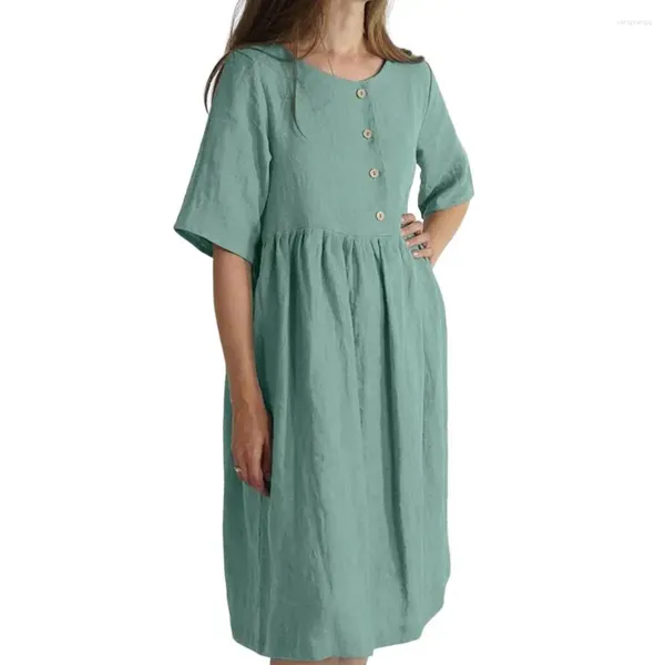 Robes de fête Vintage Summer Maxi Robe de la robe de soleil plissée pour femmes