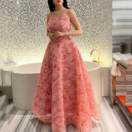 Feestjurken weiyin aangepaste graaf jurk strapless vrouwen 2024 3d roseleaf mode avondjurken formele gelegenheid