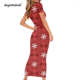 Robes de soirée hiver robe de Noël rouge bonne année moulante maxi décontracté dames homewear sexy à manches courtes robe mince pour les vacances