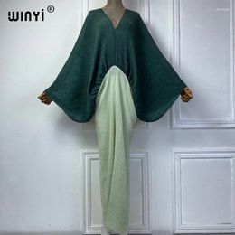 Robes de fête Winyi Robe d'été Femmes Crumple Design en vrac Robe maxi