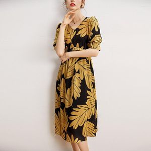 Robes de soirée Blouses pour femmes Tops en soie imprimé floral bureau formel décontracté plus grande taille printemps été sexy femme fleur dorée