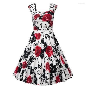 Feestjurken dames vintage mouwloze jurk 1950s bloemen zomer print Halloween retro rockabilly cocktail plus maat